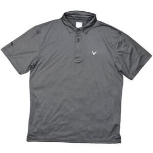 Callaway Men's Gray Striped Short Sleeve Polo Shirt Medium Polyester